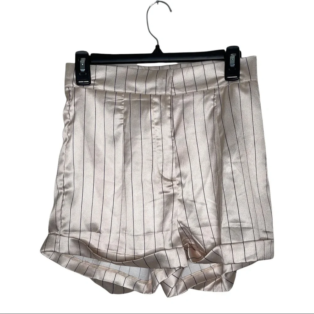 NWT Missguided petite stone satin stripe tailored shorts Size 2 - Picture 2 of 8
